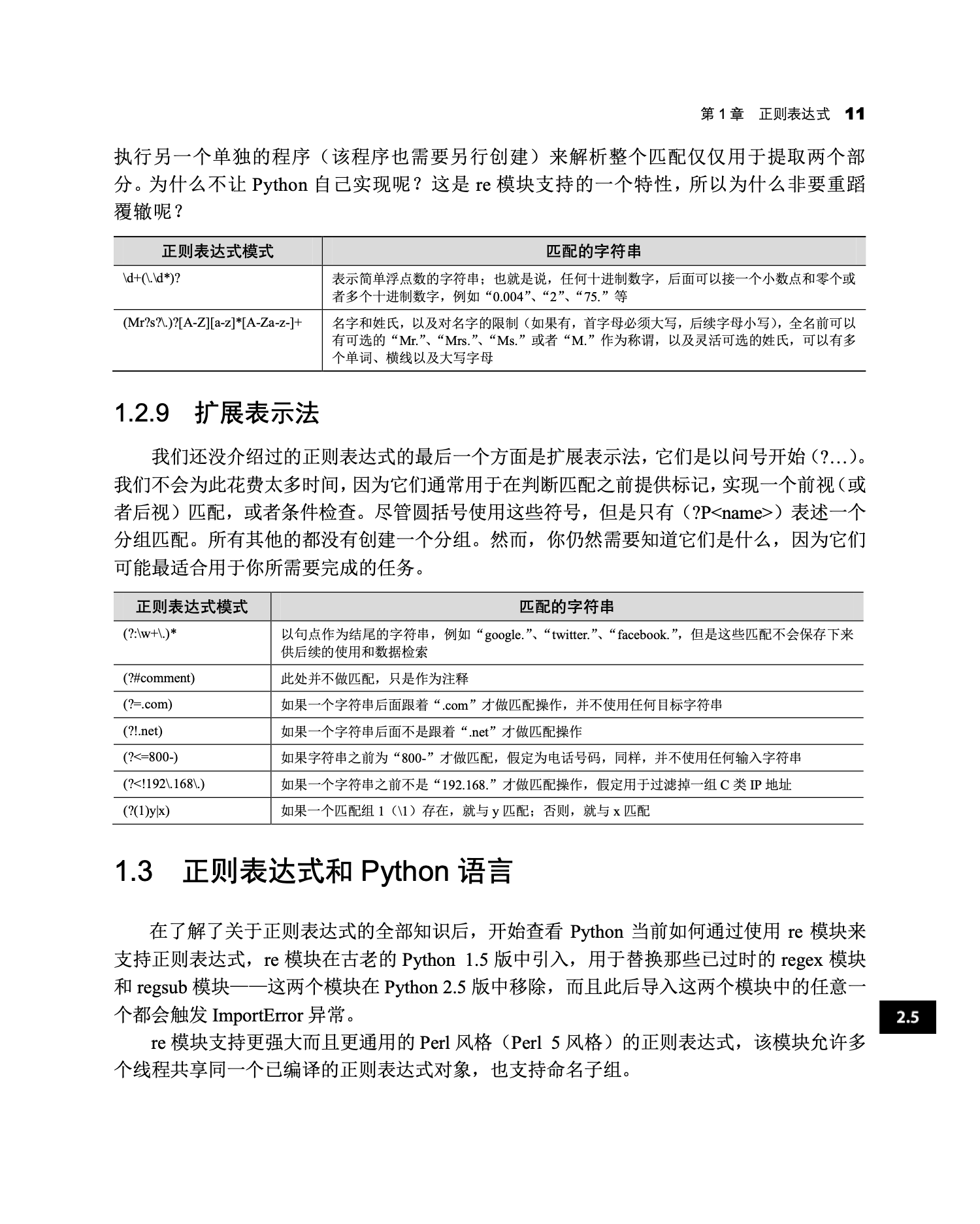 1.3 正则表达式和Python语言｜代表页
