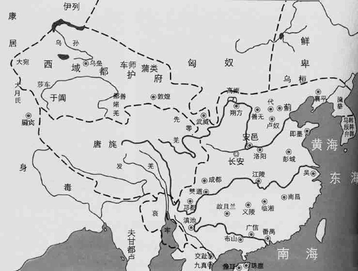 图2.14 西汉天下形势示意图