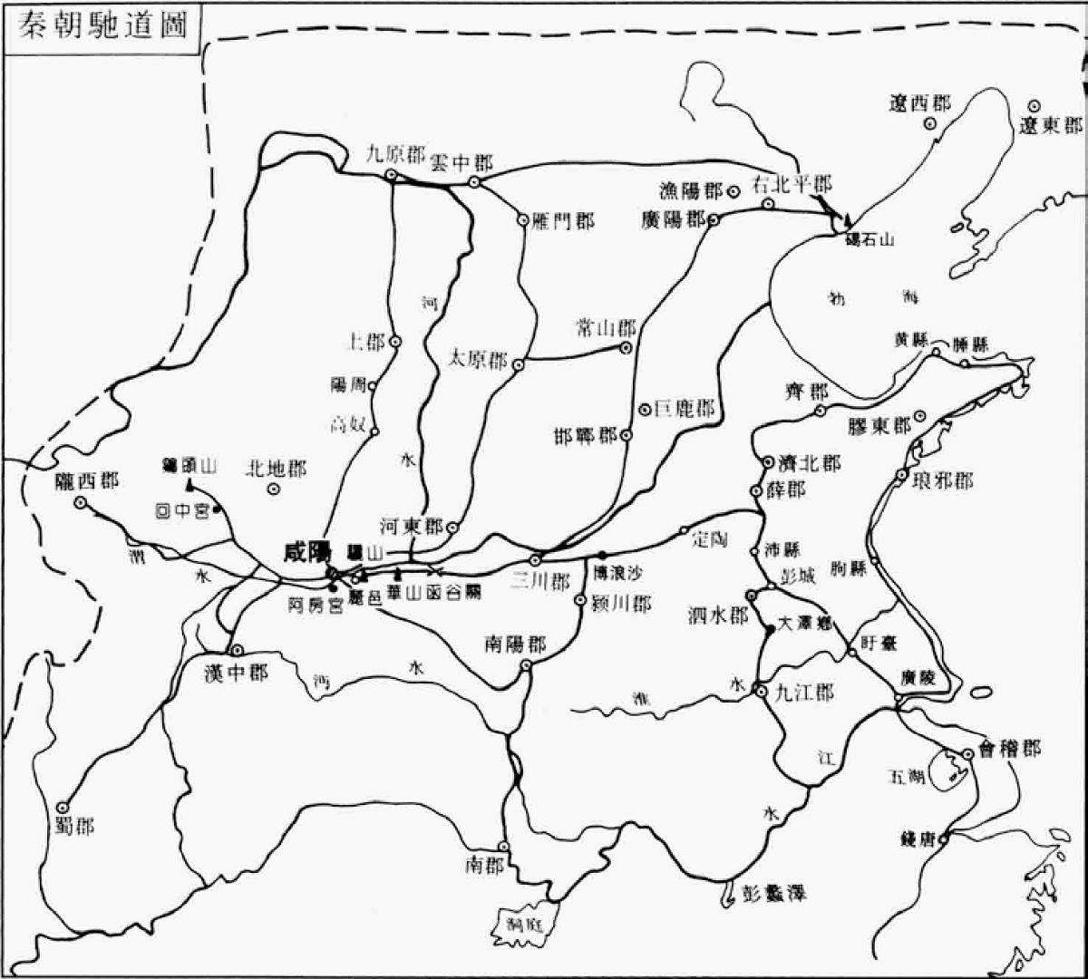 图6.3 秦始皇非常重视道路建设，在不长的执政时间内，在秦国修建了四通八达的交通网