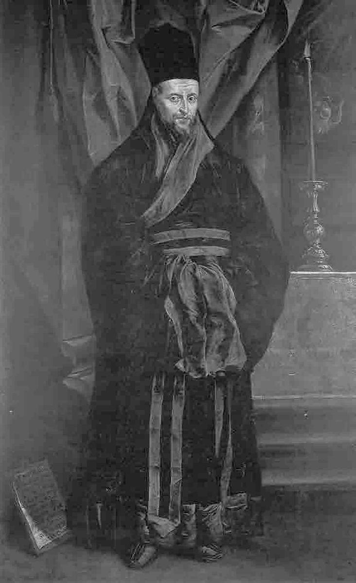 图8.9 佛兰德的大画家鲁本斯，在1617年为金尼阁画了一幅油画肖像，后世才得以知道这位伟人的模样