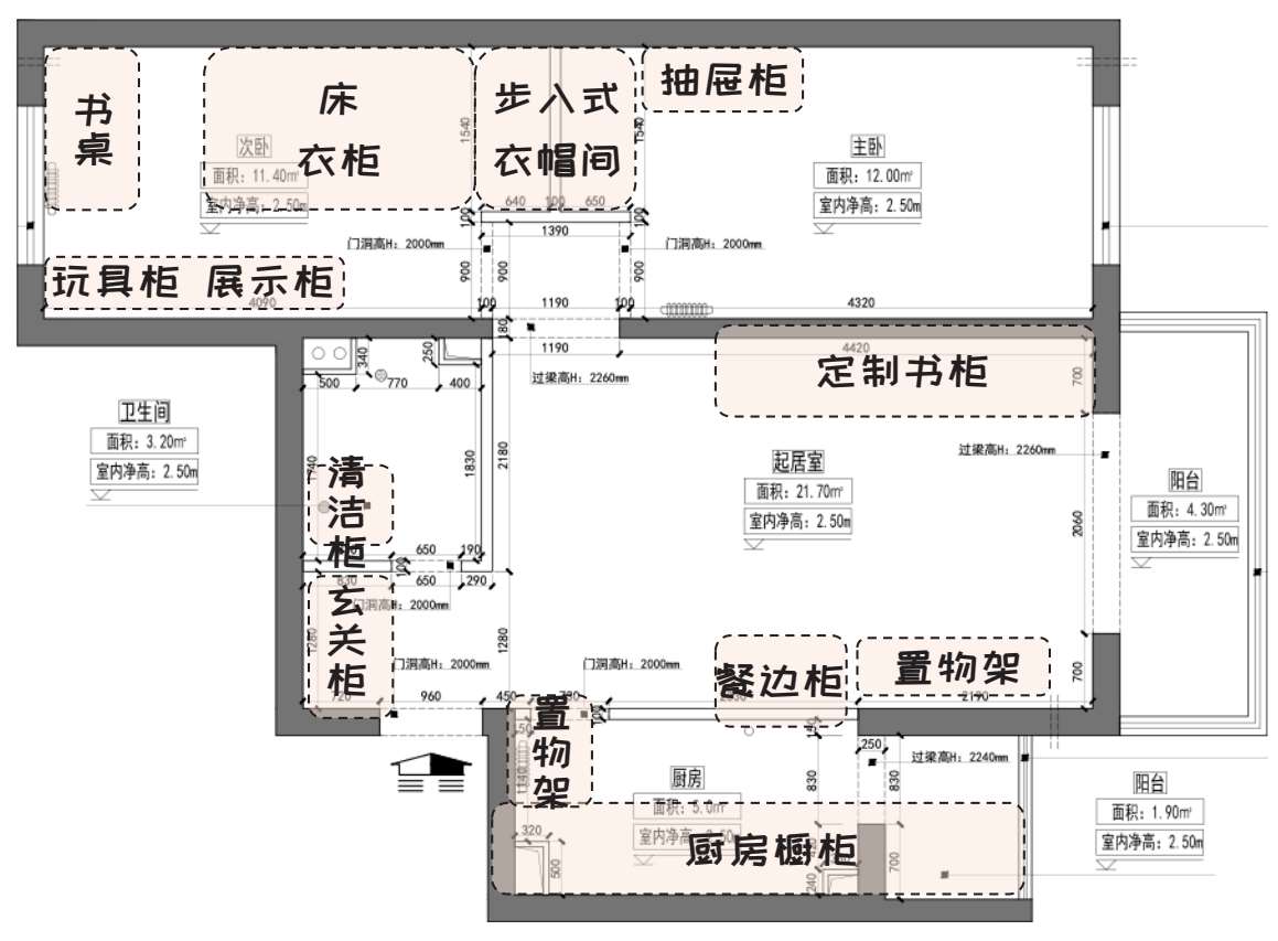 ▲图6-25 在衣柜高处收纳被子