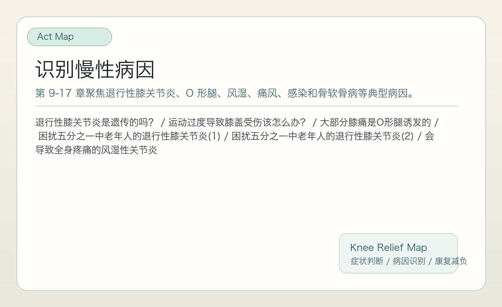 识别慢性病因路线图