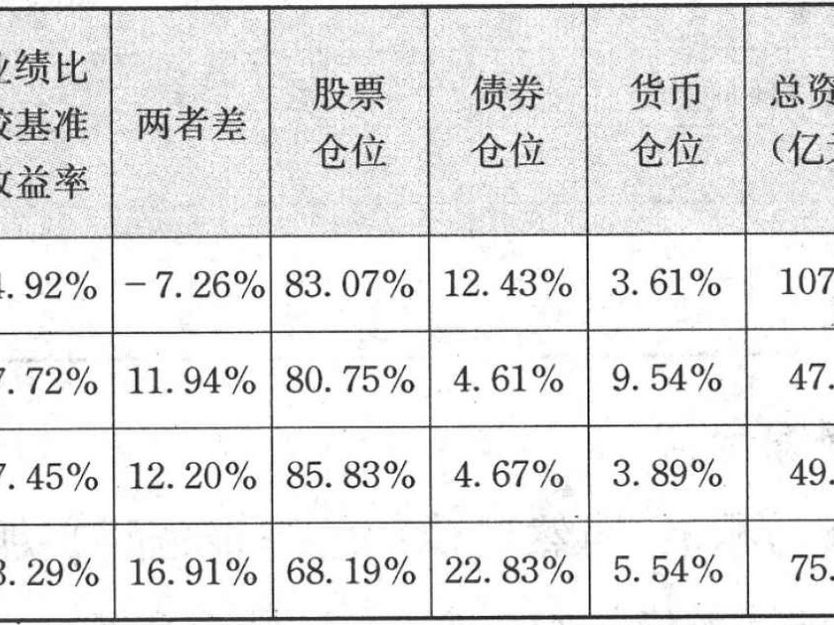 表6-6 上投摩根基金 4 季报数据