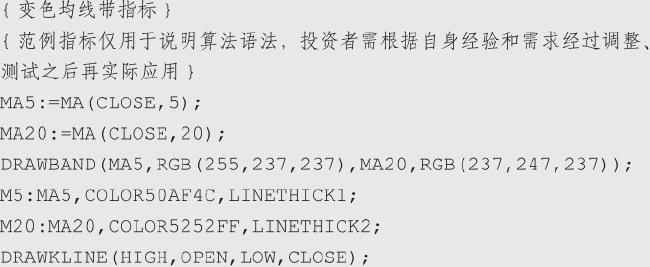 7.4 如何在均线带中填充颜色：视觉表达也服务执行