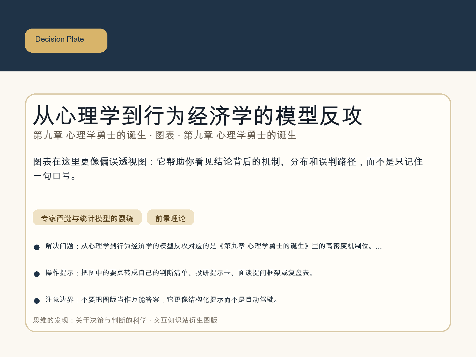 从心理学到行为经济学的模型反攻