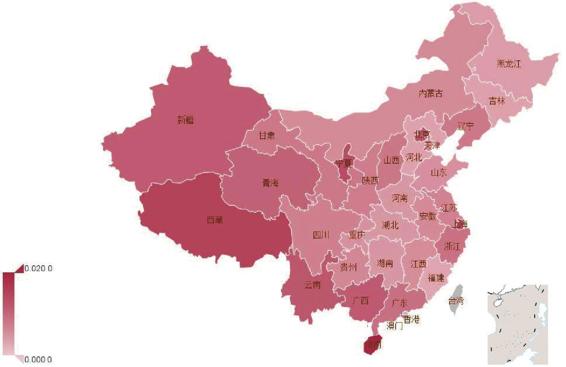 图1-4 各省餐饮类消费占比