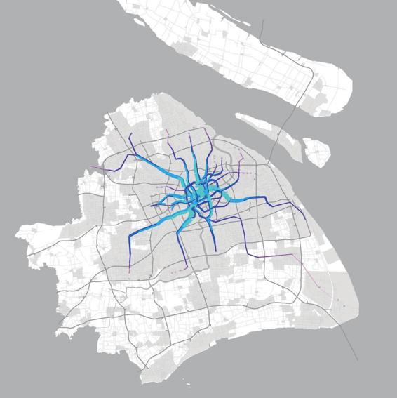 图1-35 上海早高峰轨交线路客流