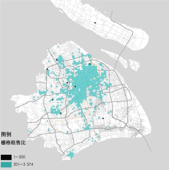 图3-152 上海各地区房价售租比