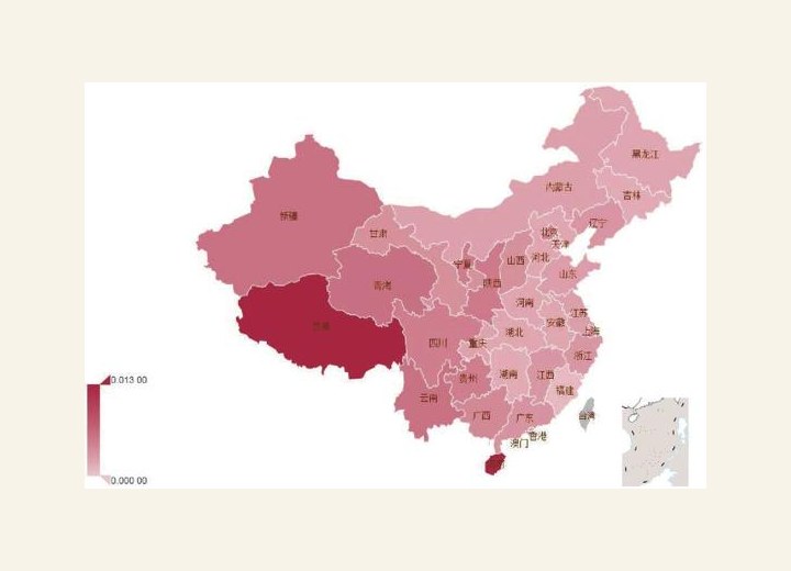 图1-6 各省旅游类消费占比