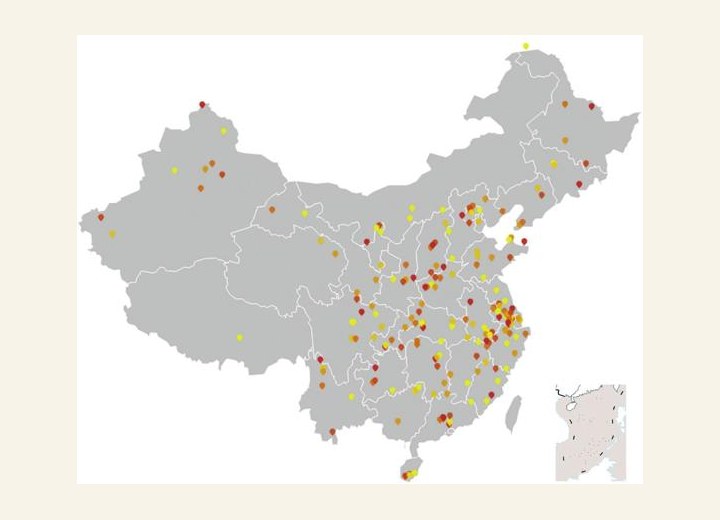图1-18 全国5A级景点分布