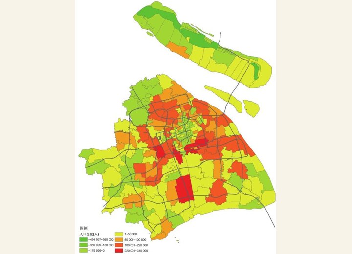 图1-33 上海2000-2010年常住人口数量变化