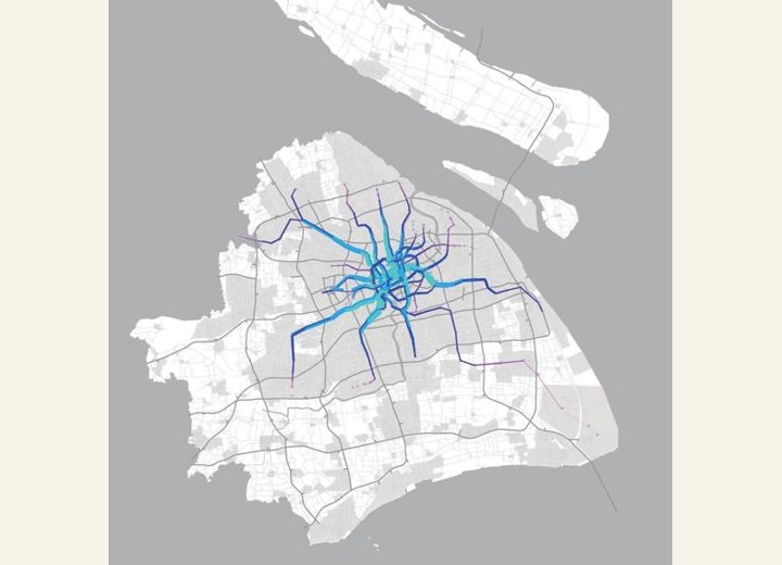 图1-35 上海早高峰轨交线路客流