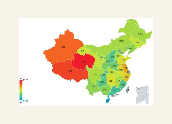 图2-4 各省人均日均搜题数