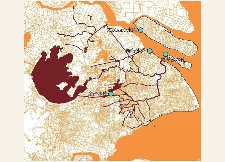 图3-46 上海周边水系和水库分布