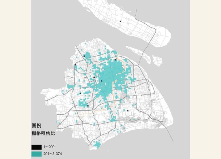 图3-152 上海各地区房价售租比