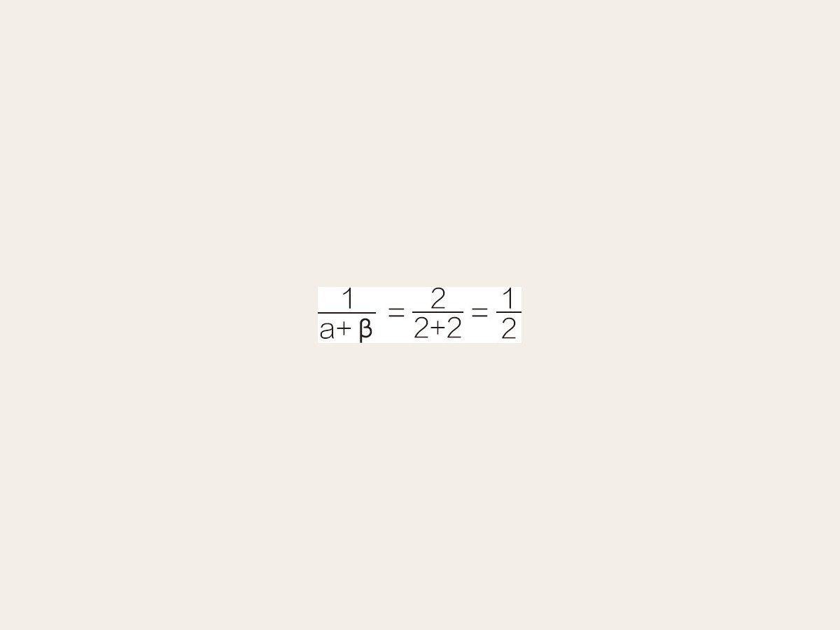 18-9 α＝2、β＝2时贝塔分布的期待值
